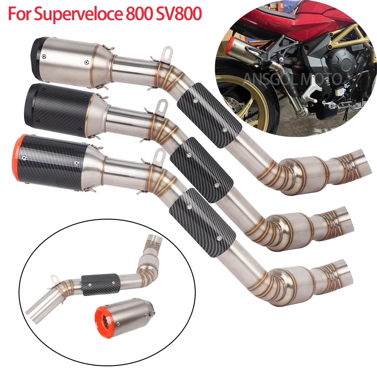 

Escape Modified Muffler Link Mid Pipe Slip For AGUSTA SUPERVELOCE 800 2020-2023 Mootorcycle Exhaust Moto Muffler Pipe Loud