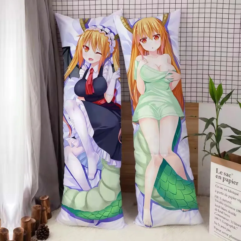 Anime Dakimakura Kobayashi-San Chi No Pillow Case Miss Kobayashi's Dragon Maid Tohru Fullbody Decorative Pillowcase