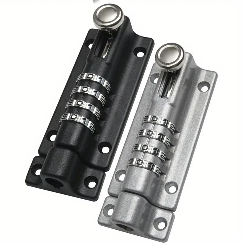 

Password Lock Black Silver Bolt Metal Door Latch Anti-theft Safety Combination Digit Padlock Outdoor Home Wood Gate Hardware