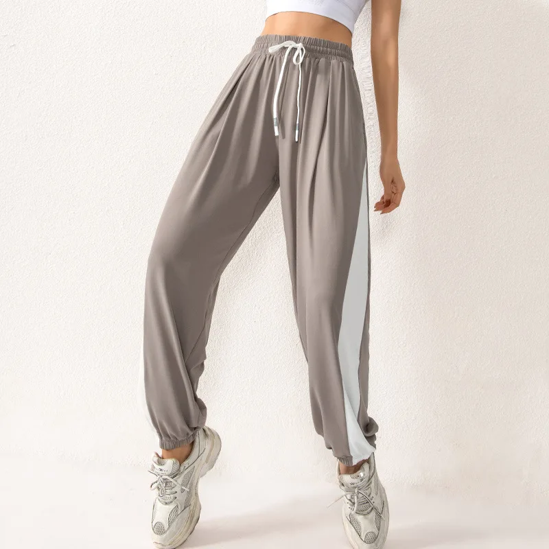 Fitness Sports Pants Women Elastic Band Waist/Foot Quick Dry Loose Cycling Running Yoga Pants Female Streetwear Pantalon Femme
