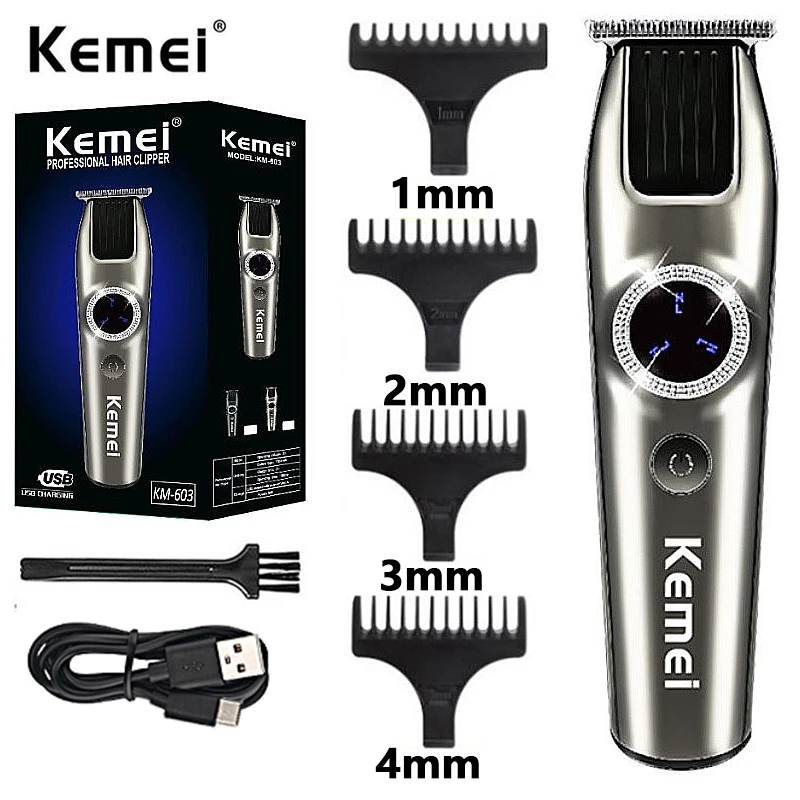 Kemei-603 Hair Clipper Professional Beard Trimmer Barber Hairdresser Men Shaver Haircut Machine Cordless Hair Cutting Machine