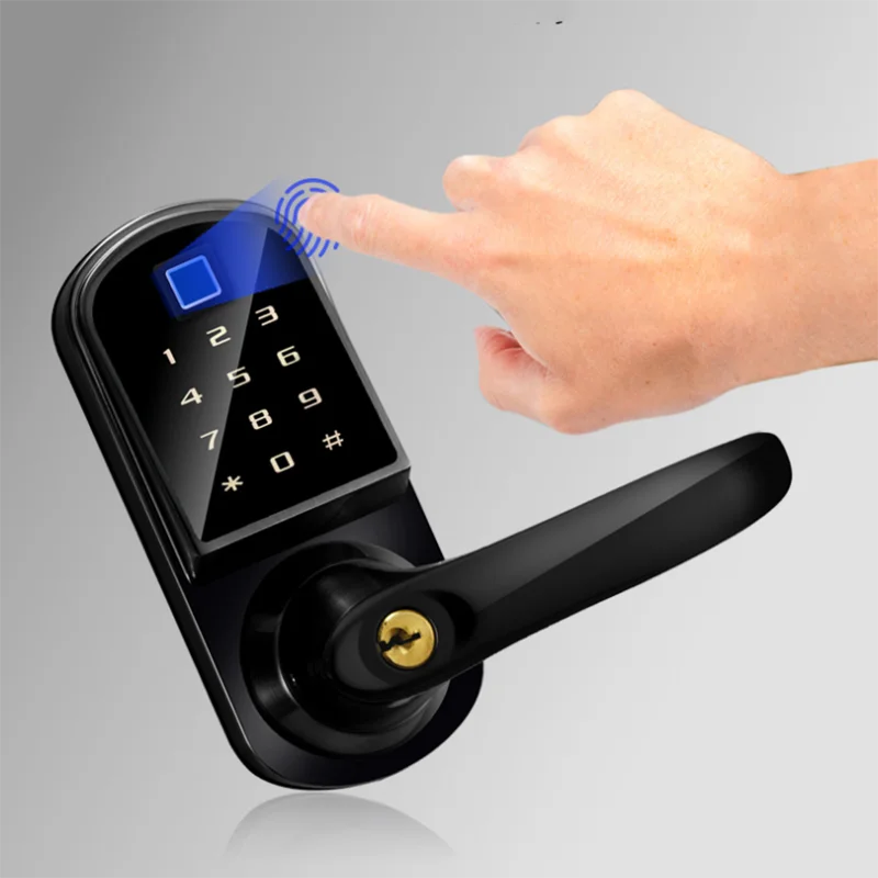 Fingerprint Bluetooth Lock Optional Wifi Hub Lock Smart Electronic Door Lock Key Office Handle Lock TTLOCK APP Control Apartment