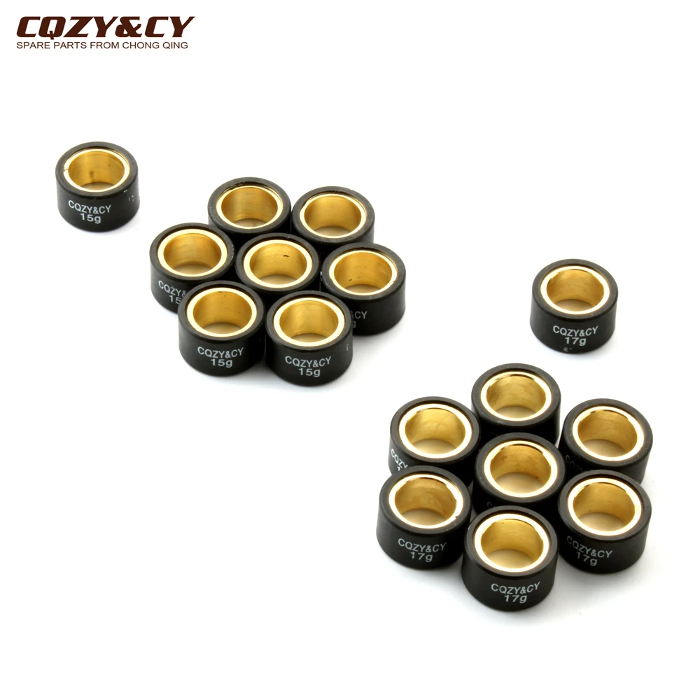 8pc Variator Racing Roller Weights 15g 17g 25x15mm For Yamaha Yp400 Majesty Abs 400cc Xp T-Max 500cc 530cc 5RU176325000