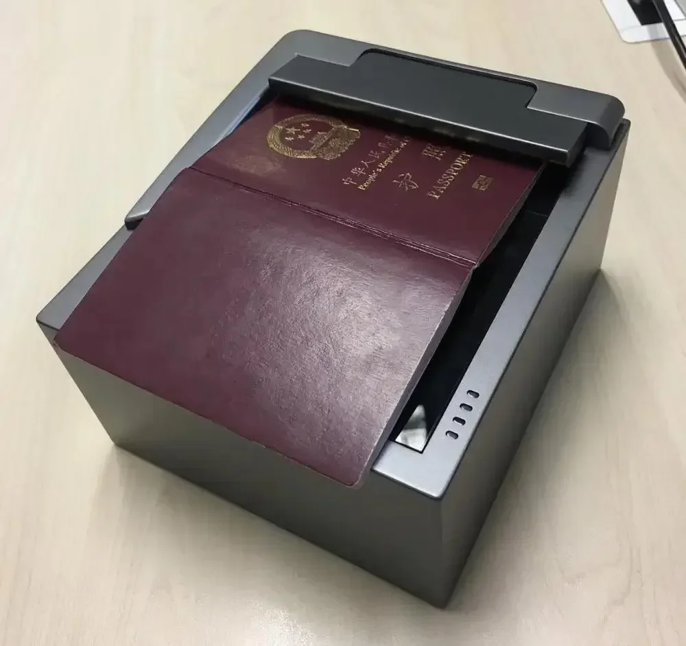 قارئ معرف الماسح الضوئي لجواز السفر، التحقق من فيزا جواز السفر الإلكتروني لفحص الفندق
