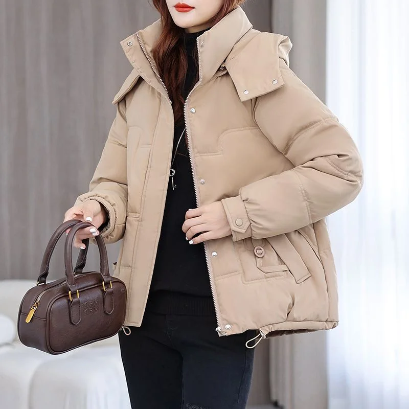 NewWinter Parka femmes coton rembourré vestes décontracté épais chaud manteau à capuche fermetures éclair lâche vêtements d'extérieur pour femmes pardessus basique femmes manteau