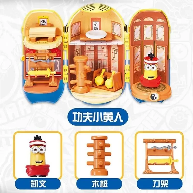 Minions Anime Cartoon Cute Doll Figure Blind Box Creative Despicable Me Scene Model Ornament Toy Surprise Gift Box Wholesale