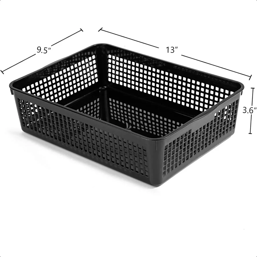 Пластиковые лотки для хранения бумаги формата А4, настольные корзины-органайзеры для файлов, 6 упаковок, черные