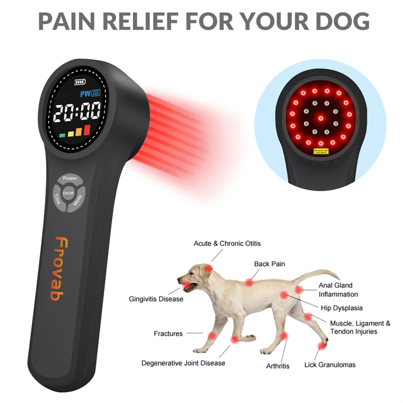 24 Diodes Cold Laser Therapy for Dog Knees LLLT Laser Therapy Laser for Cat Therapy Without Side Effect Ease Tissue Repair