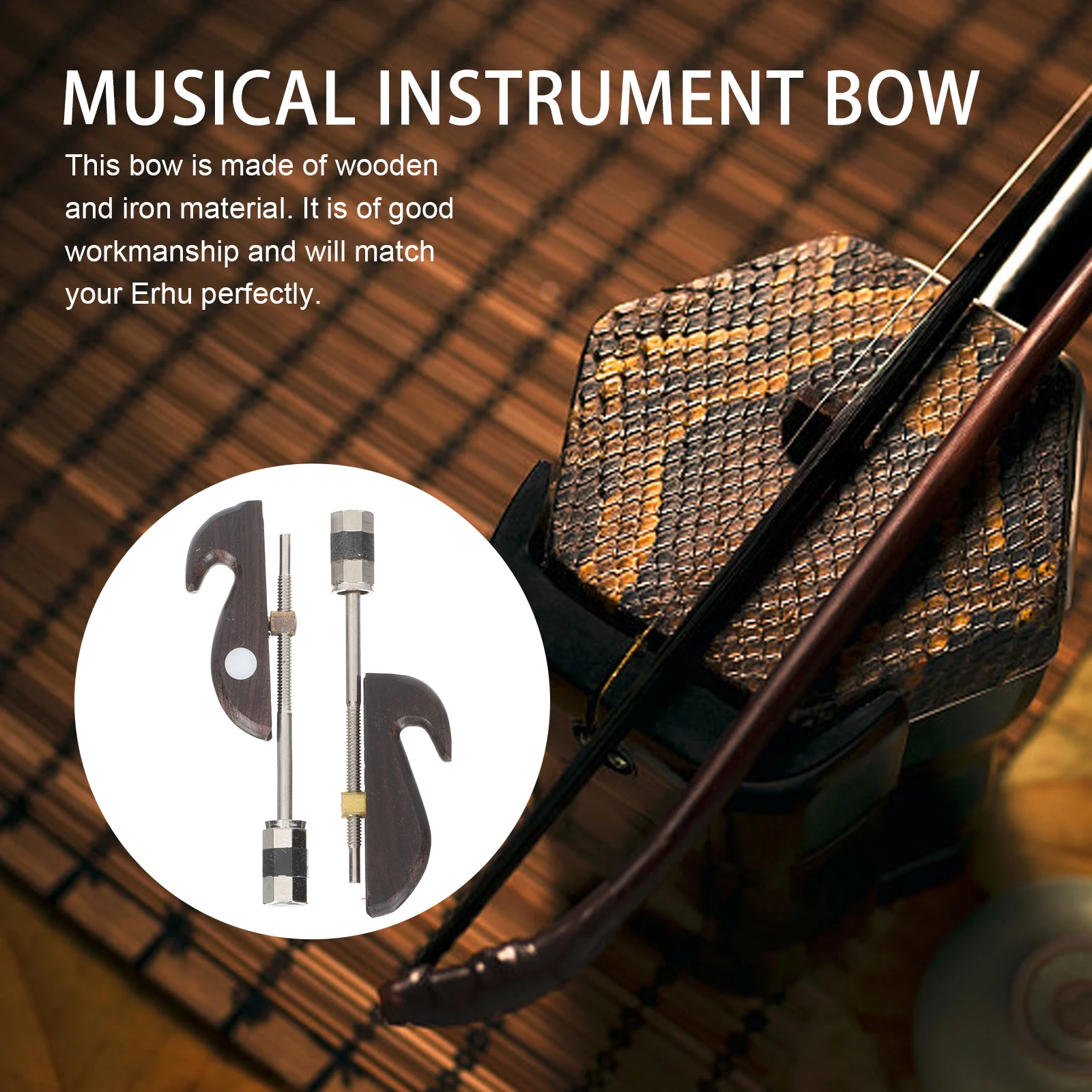 

2 Pcs Erhu Accessories Bows Musical Instrument Replacement Asian Instruments Accessory Portable