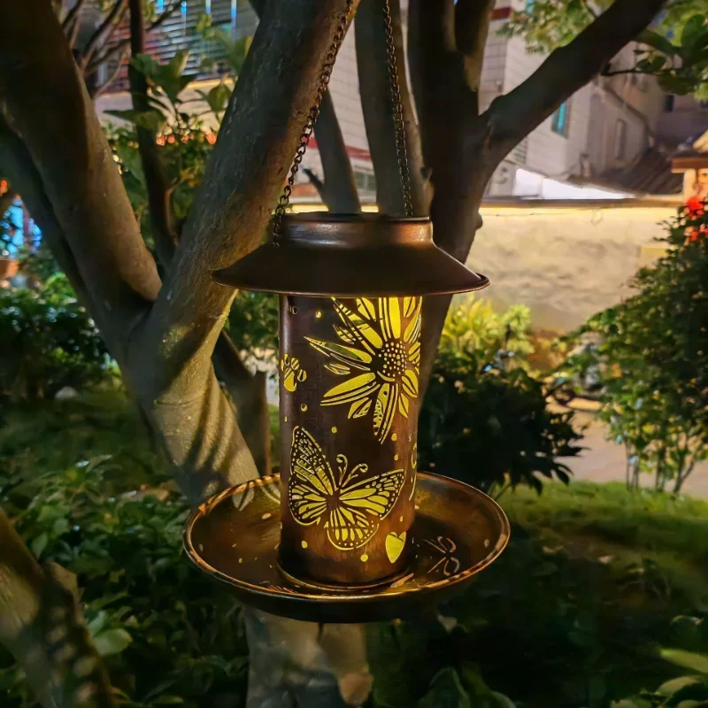 Solar Outdoor Waterproof Bird Feeder Decorating Landscape Patio Lawn Projection