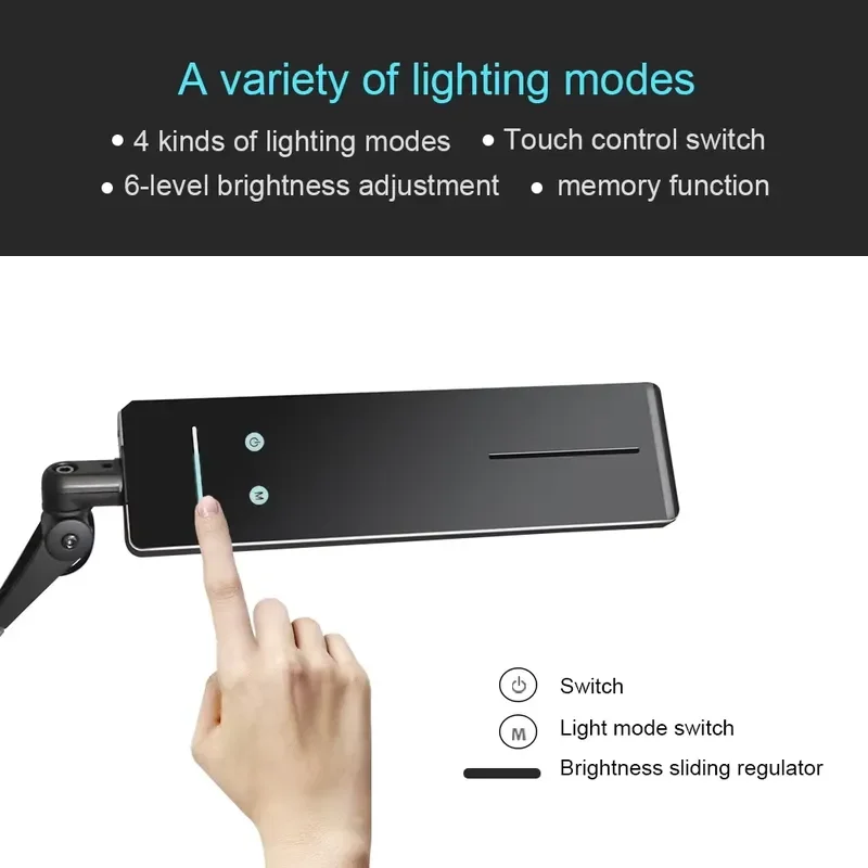 Flexible Metal Floor Lamp Ergonomic Design Powerful Eye Protection Reading Light Adjustable Shade for Study Room Home Office