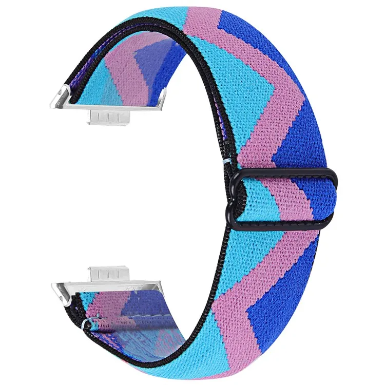 

For Huawei Watch Fit 3 Nylon Watch Strap Pattern Print Adjustable Elastic Wrist Band - 1#