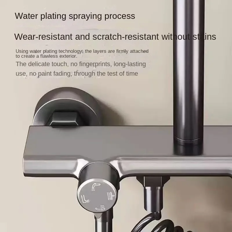 ชุดฝักบัว/ 59A ตัวเครื่องทำจากทองแดงอย่างดี 4 รูปแบบการจ่ายน้ำ และฟังก์ชั่นเพิ่มแรงดันอากาศ ฝักบัวพร้อมหัวฉีดแบบสเปรย์ด้านบน