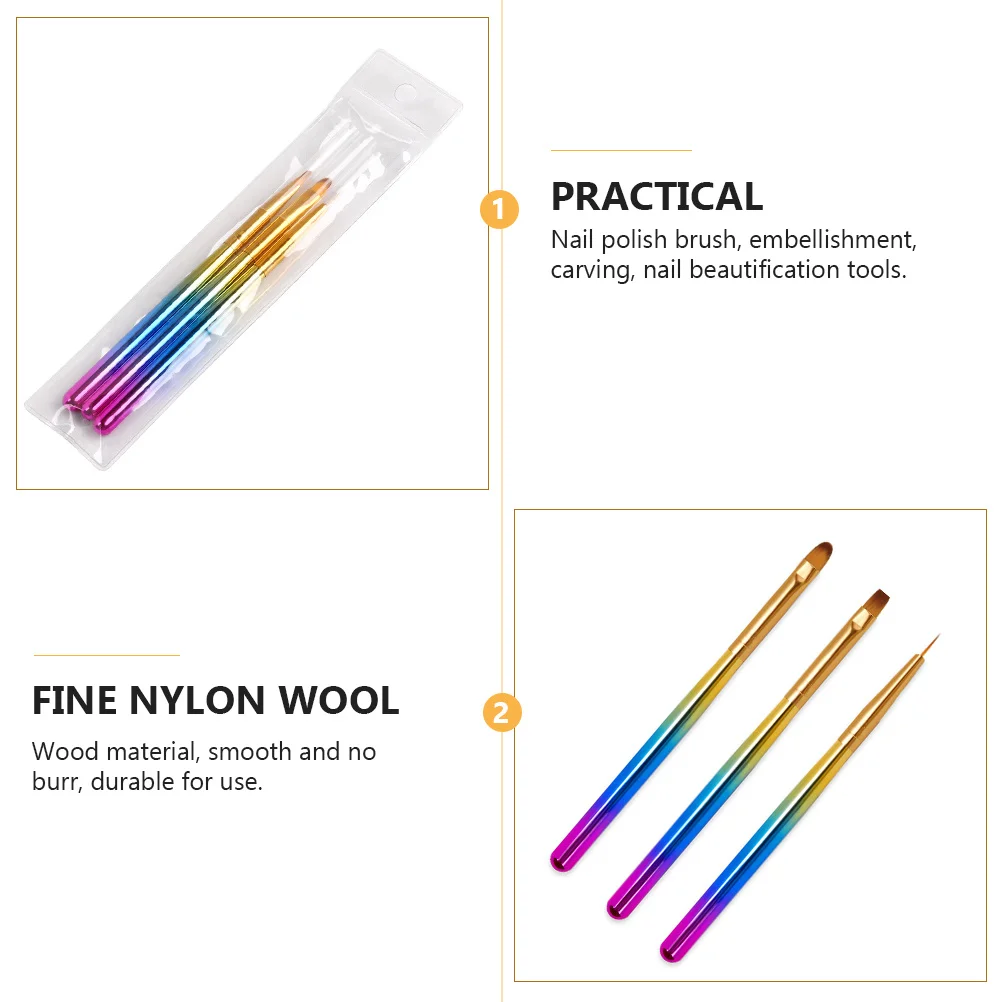 1Set Nagel Malerei Stift Set Bunte Gradienten Stange Feine Nylon Pinsel DIY Nail art Maniküre Tool Kit Langlebig Maniküre stift Werkzeug