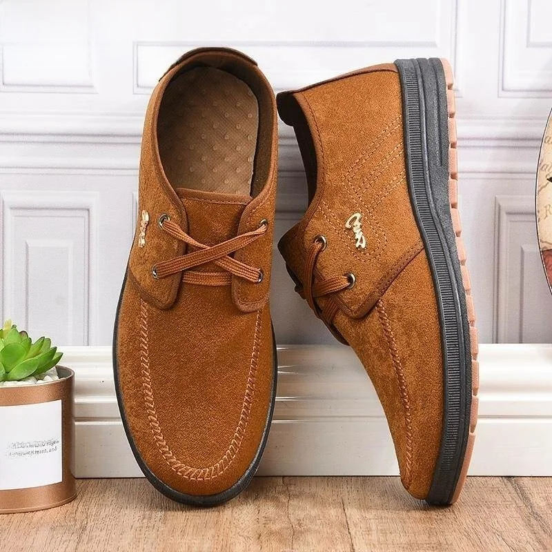 Comfortable Men's Work Shoes Breathable Slip-On round Toe Rubber Outsole Fashionable Casual Shoes for Spring Autumn