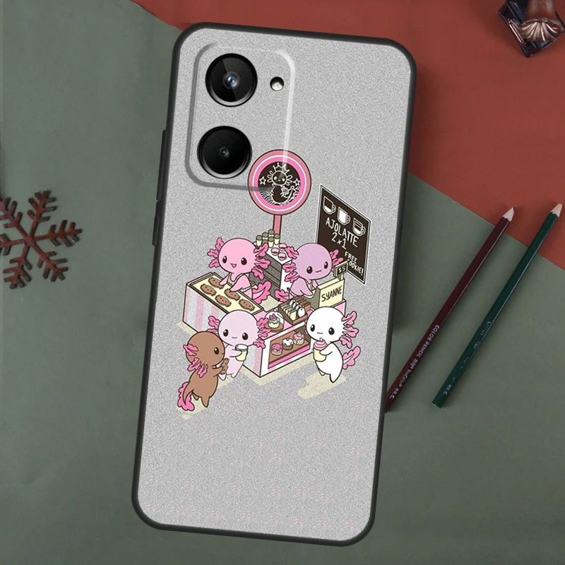 Cute Animal Axolotl For Realme C35 C55 C30 C31 C33 C25s C21Y C11 C15 GT Neo 5 3 2T 3T 8 9 11 10 Pro Plus Case