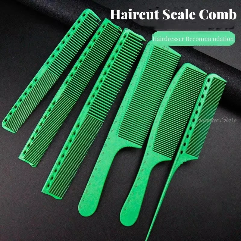 Japanese Scale Haircutting Comb Resin Green G45 Double-sided Heat Resistant Salon Barber Shop Styling Brush Tool