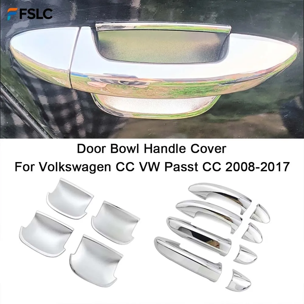 

⭐Genuine⭐ For VW CC Passat CC 2008-2017 ABS Chrome Door Handle Cover Trim Protector & Bowl Cup Frame Guard Car Exterior