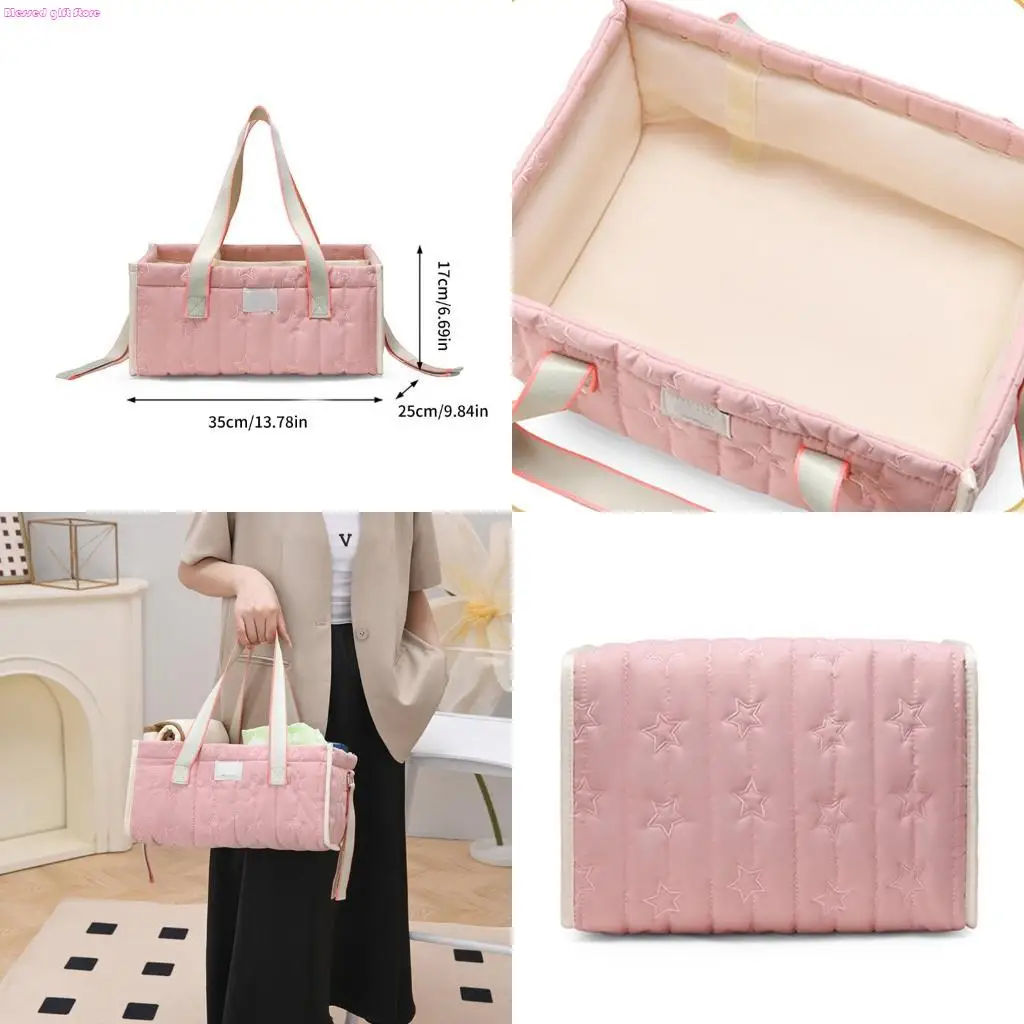 D0JC Multi Compartment Diaper Bag Lightweight Foldable Storage Bag for Baby