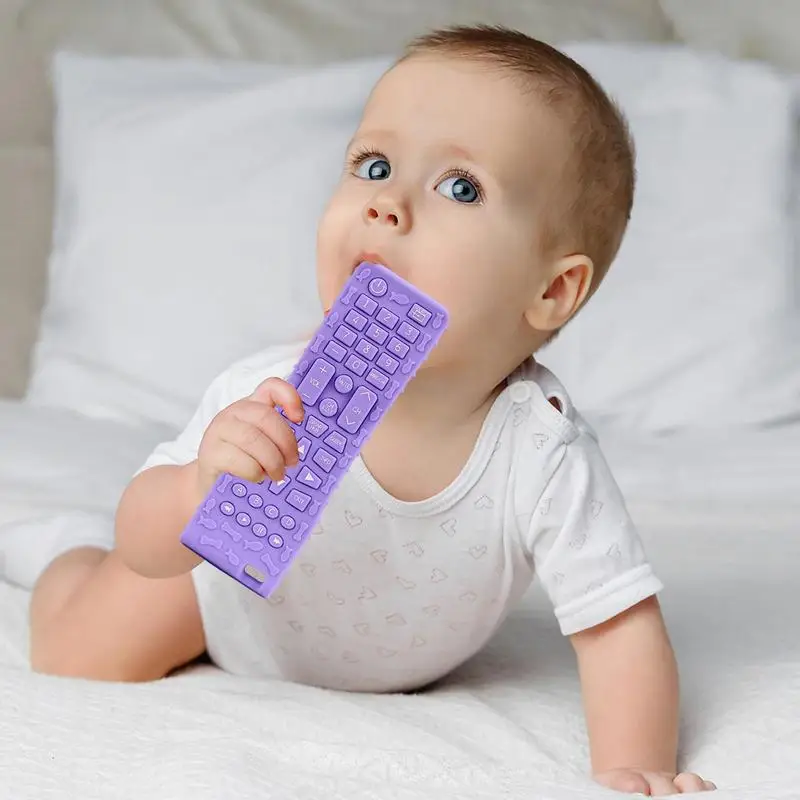 Tv Remote Controller Teether Teething Remote Control For Kids 6-12 Months Silicone Teethers For Babies Newborn Toys Teething Toy