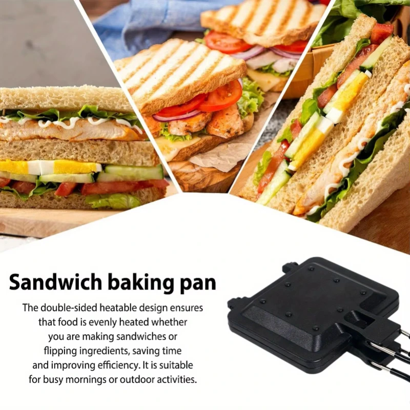 مقلاة خبز خارجية متعددة الوظائف، طباخ الخبز، مقلاة ساندويتش غير لاصقة على الوجهين، مقلاة توست