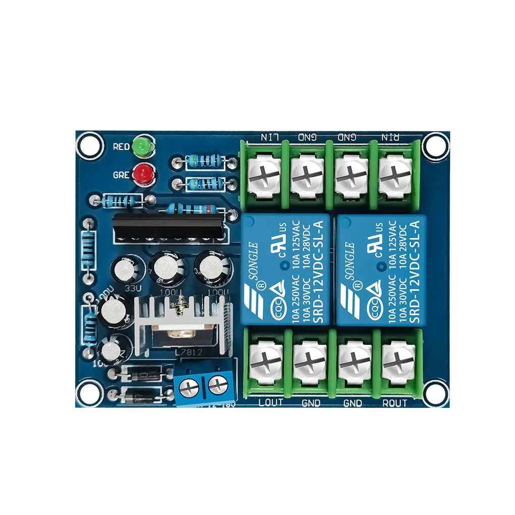 AC12-18V Speaker Protection Circuit Board Power On Audio Amplifier Relay Protector Module Replacement Sound Assembled