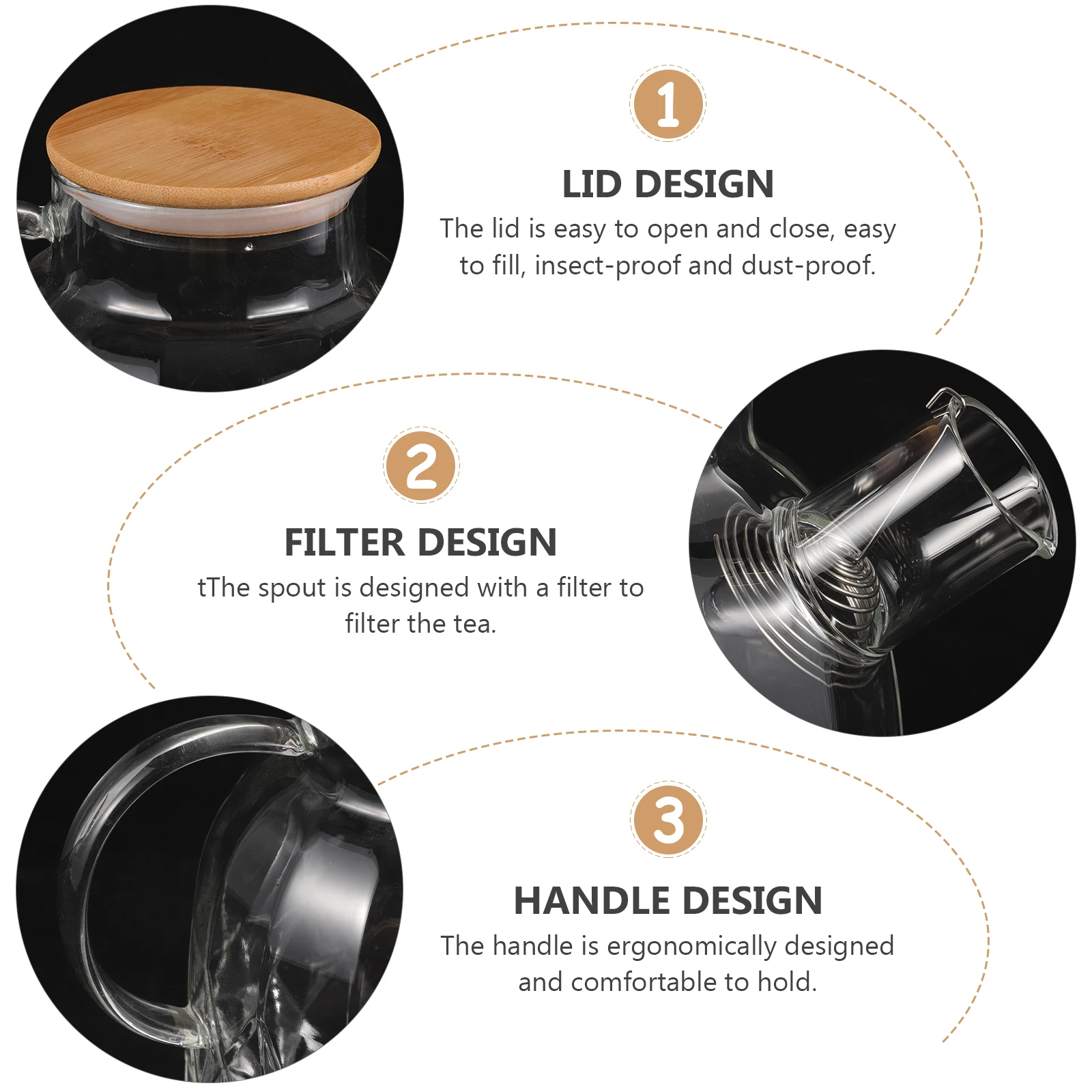 

Glass Water Pitcher Cold Water Jug Large Capacity Household Tea Jug Juice Container Drink Pitcher Tea Pot