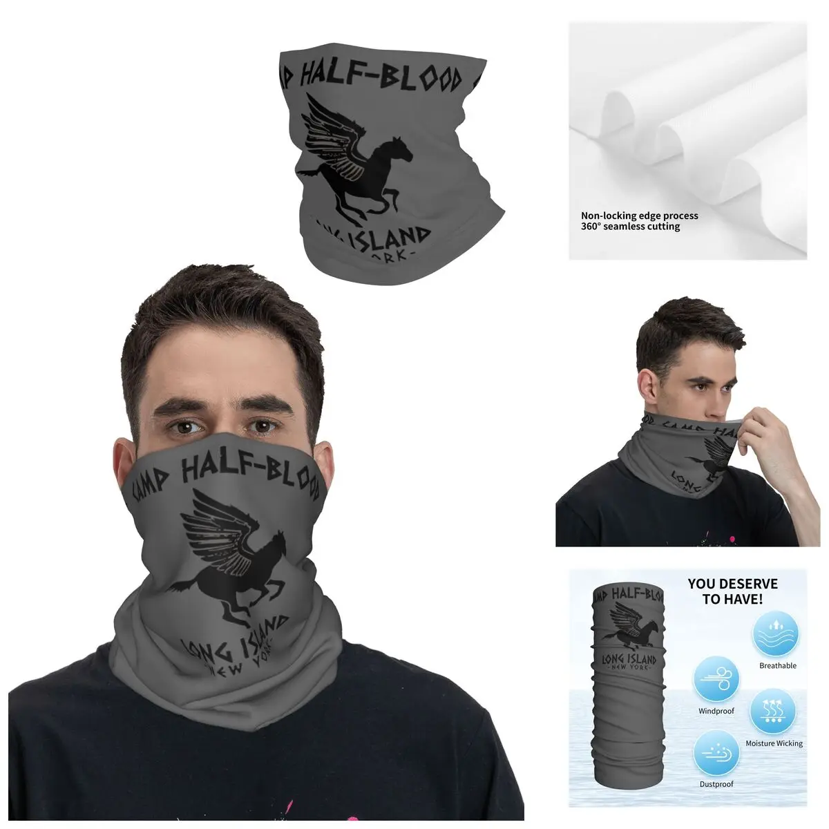 Cute Motocross Bandana Neck Cover Printed percy jackson & the olympians Wrap Scarf Running Unisex Adult Breathable