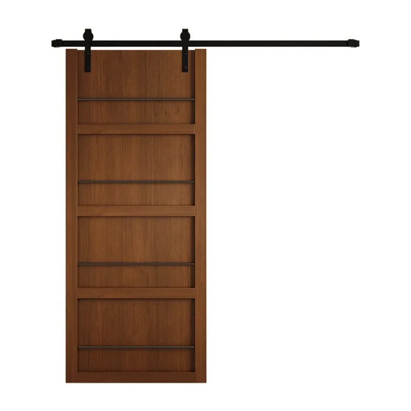Solid Wood Magazine Door Sliding Door Invisible Bathroom Door Film Clock In