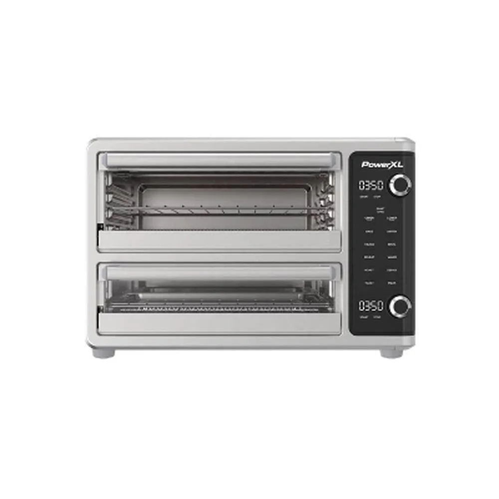 1700W Dual Door Toaster Oven Air Fryer Stainless Steel Countertop Convection 10 Presets Dishwasher-Safe Family Meals Accessories