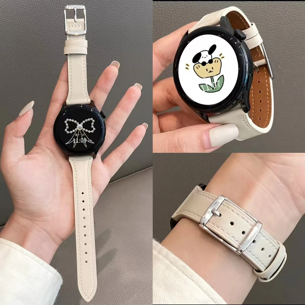 

Band For Samsung Galaxy Watch 7 FE 5 Pro 4 6 classic 44mm 40mm leather Braided sport bracelet correa Galaxy Watch 7 Strap