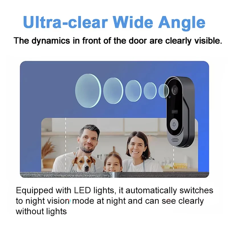 Tuya Doorbell With Camera Wireless Home Video Doorbell WIFI HD Outdoor Waterproof Door Bell Camera Security Video Intercom IR