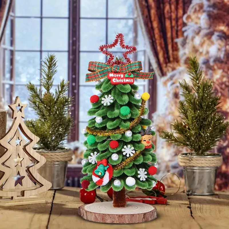 Bastelsets für den Weihnachtsbaum, gedrehter Zauberstab, Kunstsets für den Weihnachtsbaum, interaktive Rohrreiniger, Bastelsets, lustiger Weihnachtsbaum-Desktop