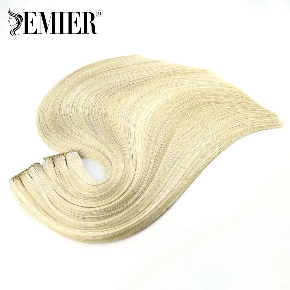 Straight Human Hair Weft 100g Blonde Color Silky Hair Bundles Natural Brazilian Double Drawn Sew In Human Hair Extension