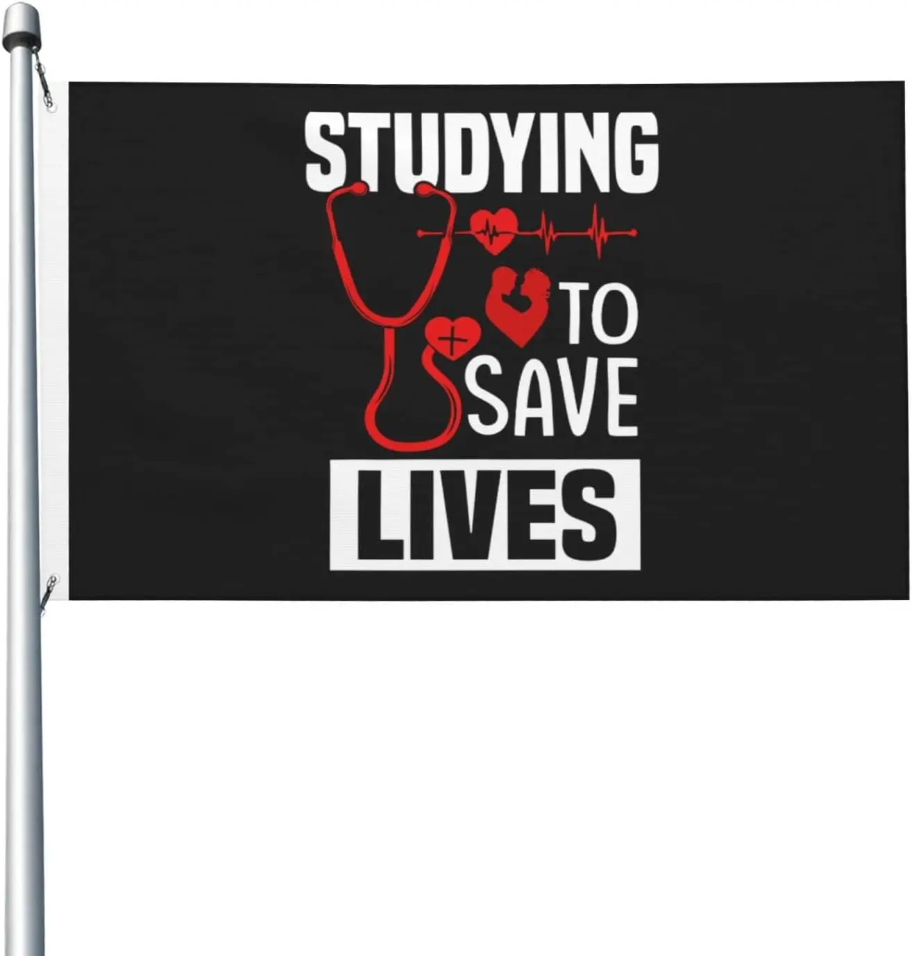 Flagicts 100% Polyester Studying To Save Lives Flag