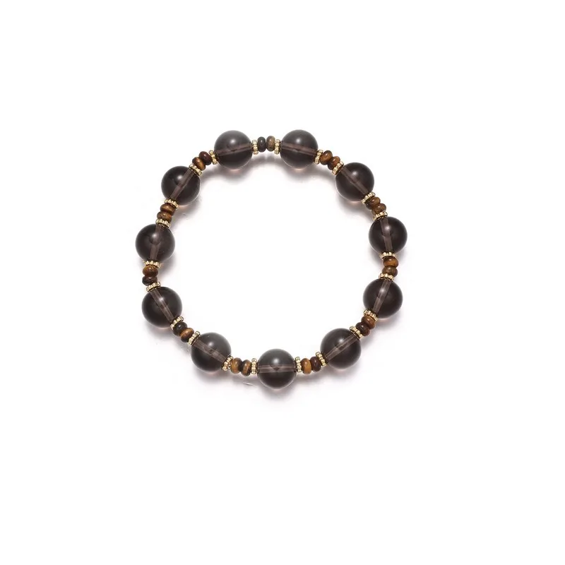 New Chinese Zen Style Tiger Eye Stone Bracelet with Silver Obsidian Beads Light Luxury Handmade Jewelry Gifts