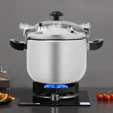 Silver 201 Stainless Steel Round Pressure Cooker,7L/22L/ 26L/40L Tabletop Pressure Cooker for Hotels,Restaurants