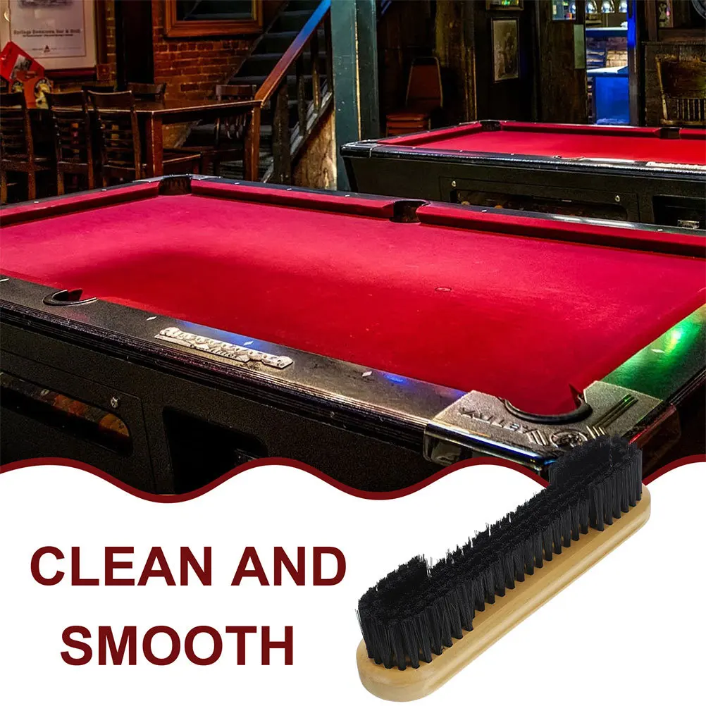 

2Pcs Billiard Brush Professional Pool Table Cleaning Tool Smooth Wood Handle Scrub Without Scratch for Billiard Table Cloth Care