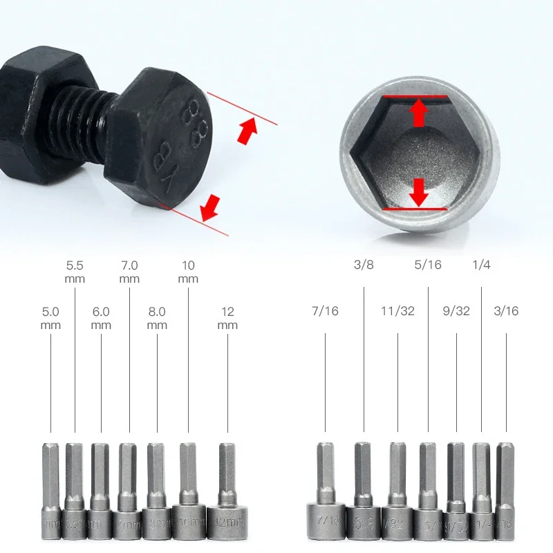 9/14 stücke Power Mutter Treiber Bohrer Set Werkzeug 1/4 "Sechs kant mutter Sockel Adapter Reparatur Werkzeugs atz für Elektro schrauber Hand bohrer