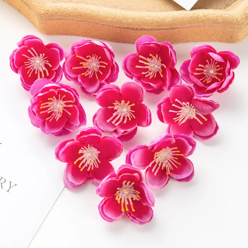 100 Stück 3CM Künstliche Blumen für Scrapbooking, Kirschblüten, DIY-Geschenke, Süßigkeitenbox, Hochzeit, Garten, Rosenbogen, Heimdekoration, Valentinstagskranz – Detail 2