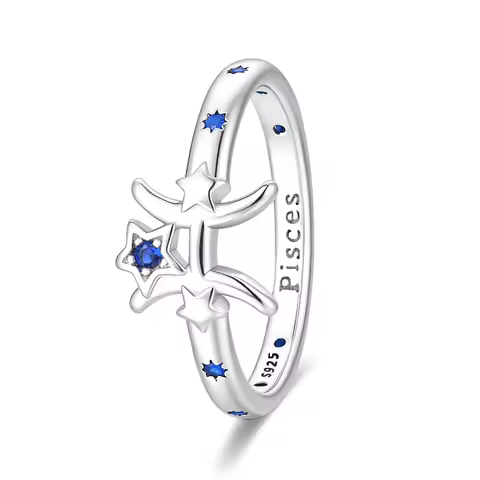 2026 Popular 925 Sterling Silver Pisces Ring High Quality Original For Women Girls Fine Birthday Graduation Pretty Jewelry Gifts