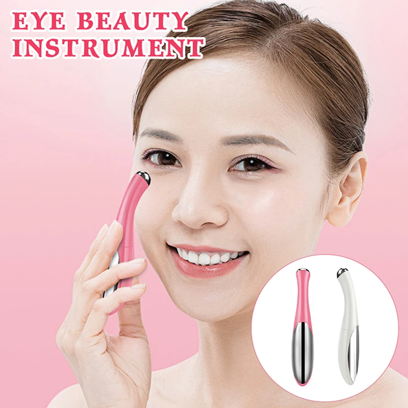 Portable Electric Eye Massage Pen WIth Color box Small Beauty Facial And Eye Care Dry Battery Power Supply Lightweight Portable