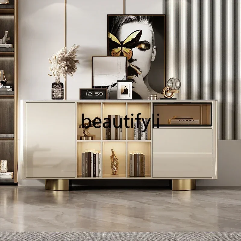 

LJYLight luxury bookcase Modern living room decorative storage cabinet Dining room side cabinet
