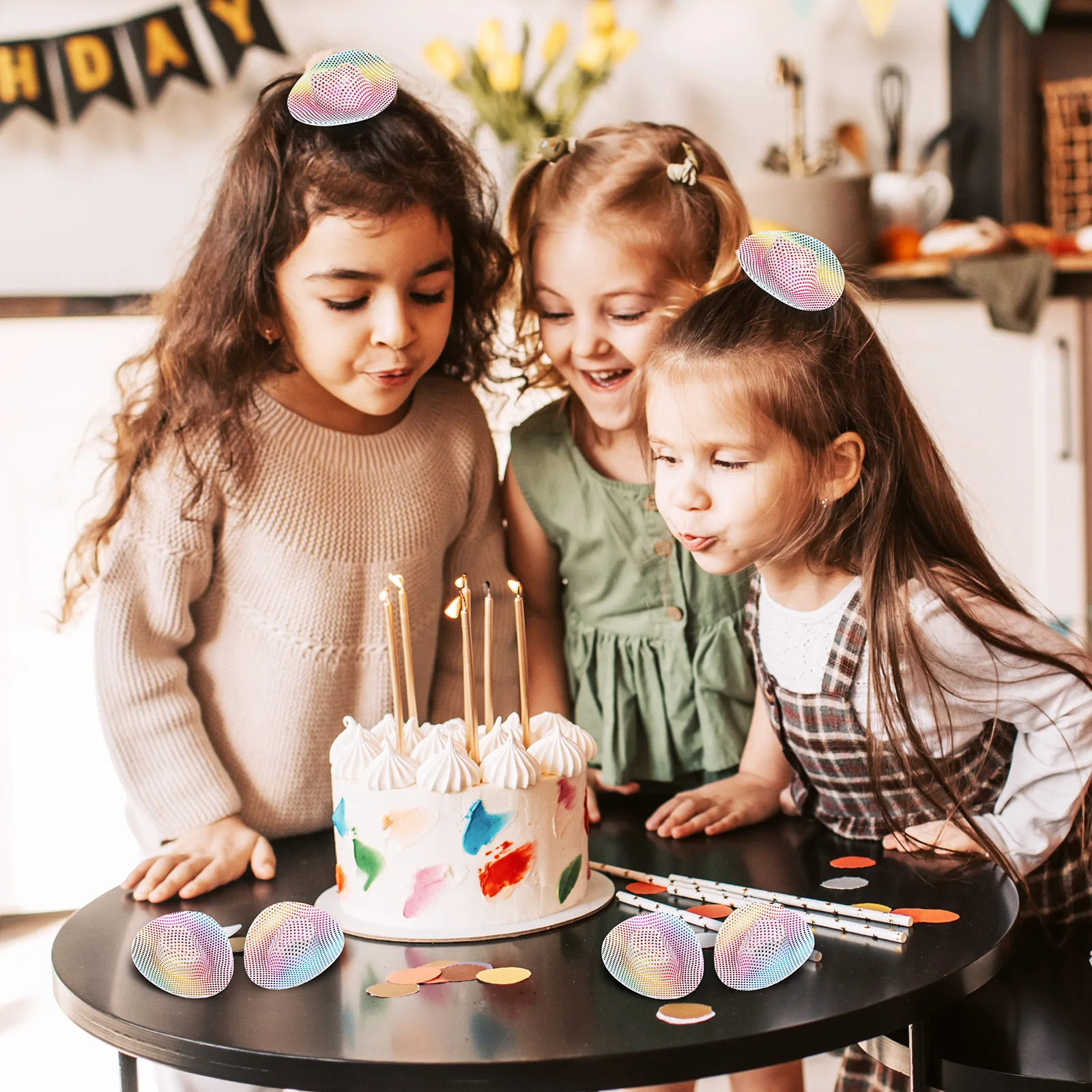 

20 шт. мини-ковбойская шляпа для детей, искусственные украшения для вечеринок в стиле вестерн