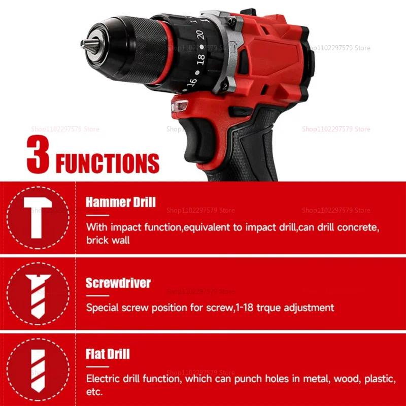 Small Electric Brushless Impact Drill 150Nm Cordless Power Tool for Home Renovation Use Compatible with 18V Makita Batteries
