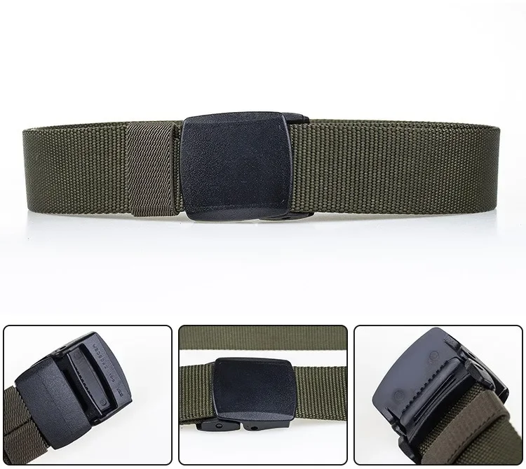 Ykk Kunststoffs chnalle Nylon gürtel für Frauen und Männer Metall freier Hüftgurt Sicherheits inspektion Student Militär Trainings gürtel für Männer – Detail 4