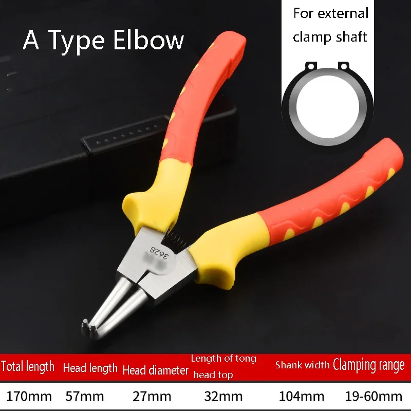 Imagem -05 - Alicate Interno e Externo Portátil Clipes de Retenção Anel Snap Multifuncional Alicate Circlip para Ferramenta Manual in Pcs Set