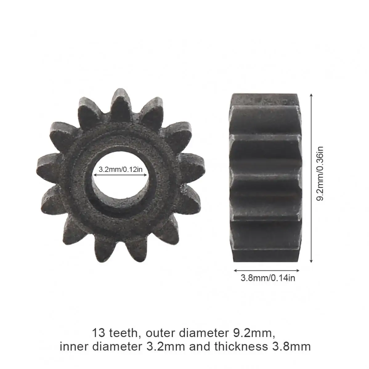 13 Teeth 9.2mm Diameter Replaceable Motor Gear for RS550 10.8V / 12V / 14.4V / 16.8V / 18V / 21V DC Motor Easy Installation