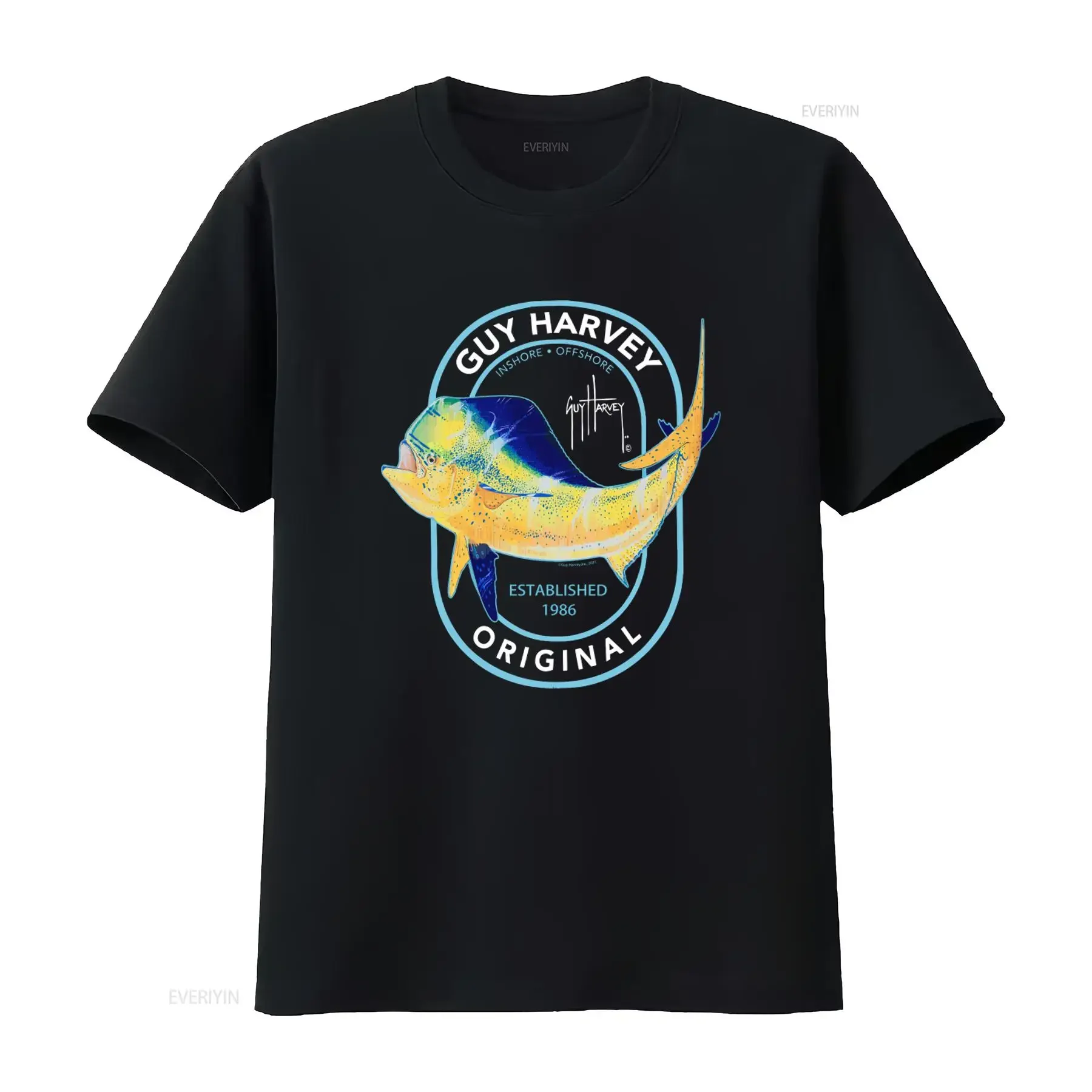 Guy Harvey Original Established 1986 Mens Small T Shirt Inshore Offshore Lifestyle Fish Print vintage Washed Soft Stylish