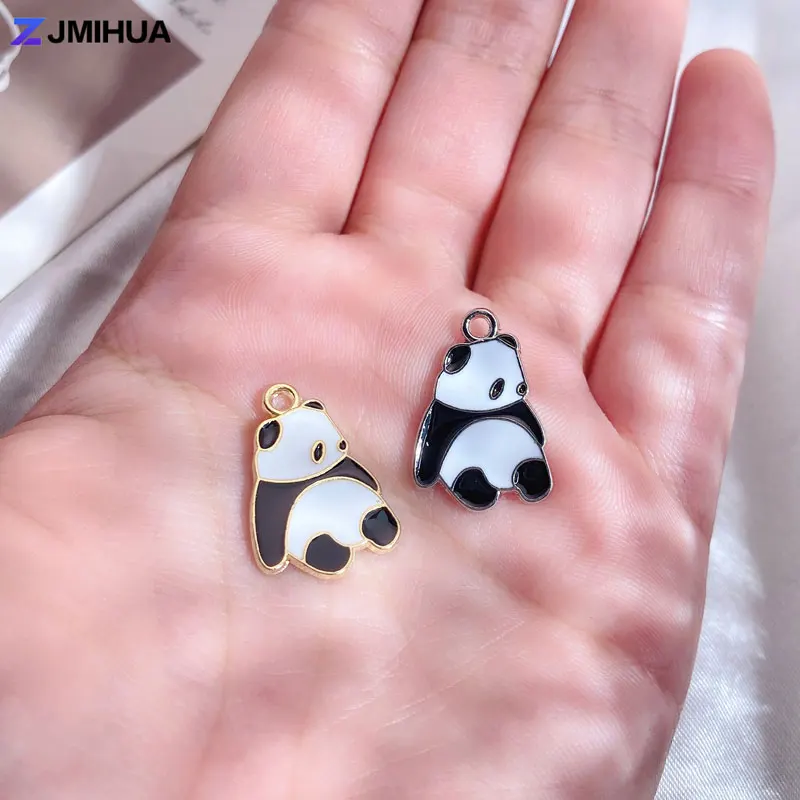 

15pcs Enamel Charms Cute Pandas Charms Pendants For Jewelry Findings Supplies DIY Handmade Making Earrings Necklaces Accessories